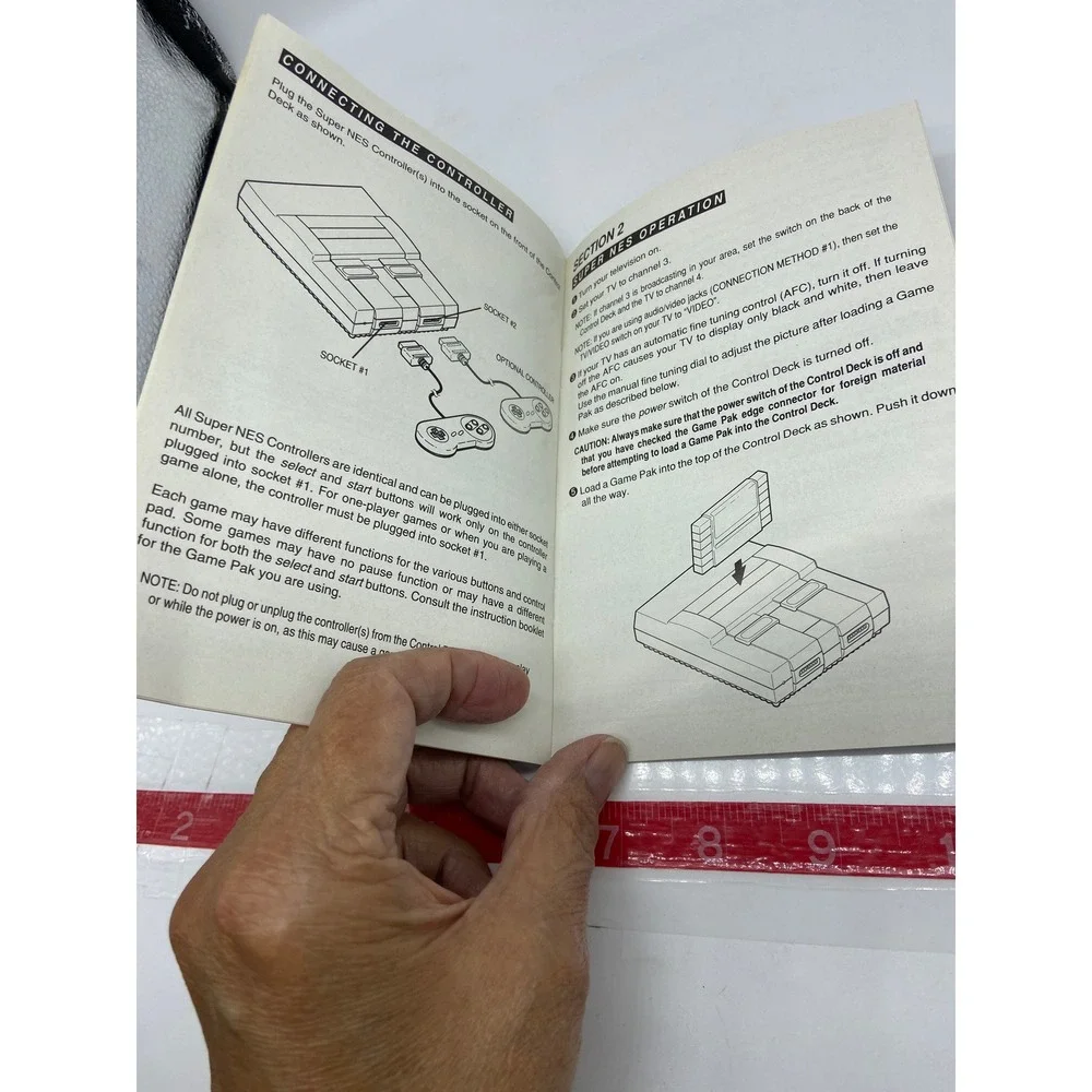 Nintendo SNES Instruction Manual and Precautions Booklet Gray HW A SNS USA 2